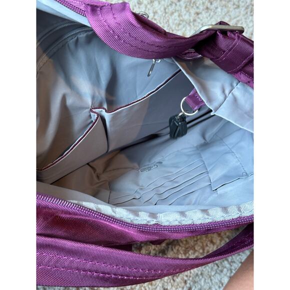 Travelon Anti-Theft Classic Crossbody bag/purse, Purple canvas; - Picture 15 of 15